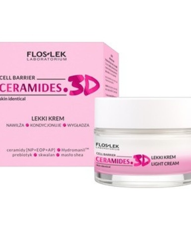 FLOSLEK CERAMIDES. 3D Lekki Krem Nawilża Kondycjonuje Wygładza 50 ml