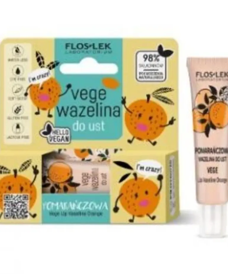 FLOSLEK VEGE LIP CARE Wazelina Do Ust Pomarańczowa 10g