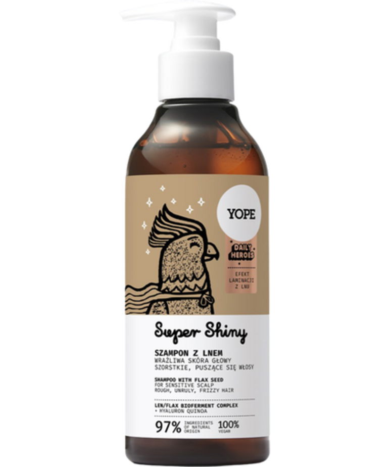 YOPE YOPE- DAILY HEROES SUPER SHINY SZAMPON Z LNEM 300ML