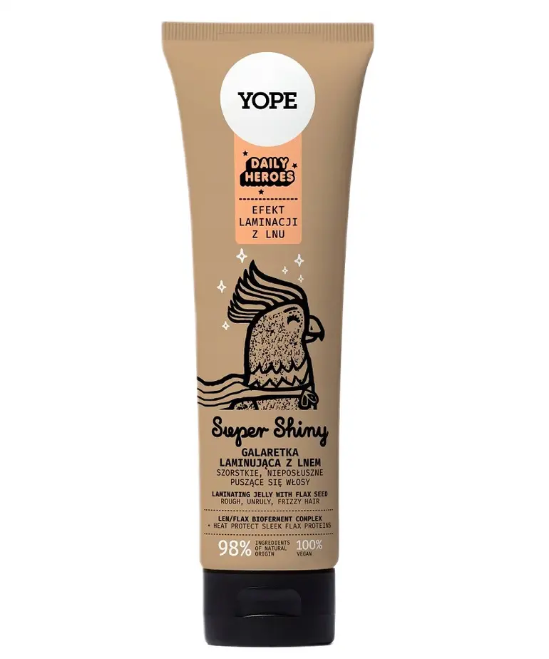 YOPE YOPE -DAILY HEROES SUPER SHINY GALARETKA LAMINUJ ĄCA Z LNEM DO W ŁOSÓW 140ML