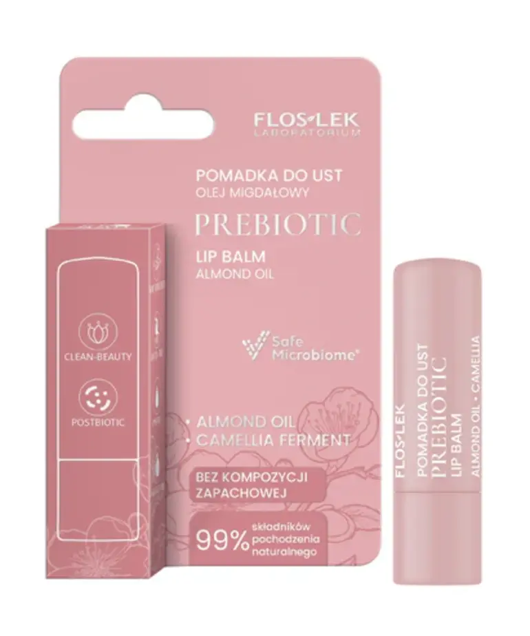 FLOSLEK Prebiotic LIP CARE Prebiotyczna Pomadka Do Ust ALMOND OIL 4 g