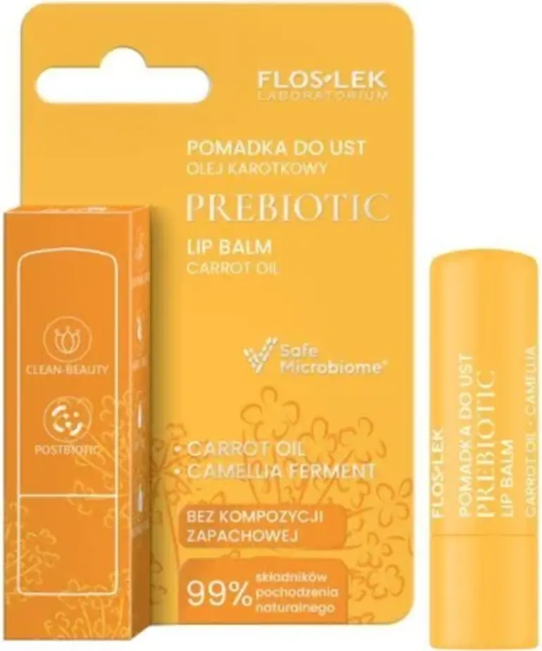FLOSLEK Prebiotic LIP CARE Prebiotyczna Pomadka Do Ust CARROT OIL 4