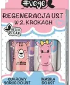 FLOSLEK VEGE LIP CARE ZESTAW Regeneracja ust w 2 krokach (Cukrowy Scrub Jagodowy Zawrót Głowy + Maska Do Ust Niebanalna Tropikalna) 2 x14 g