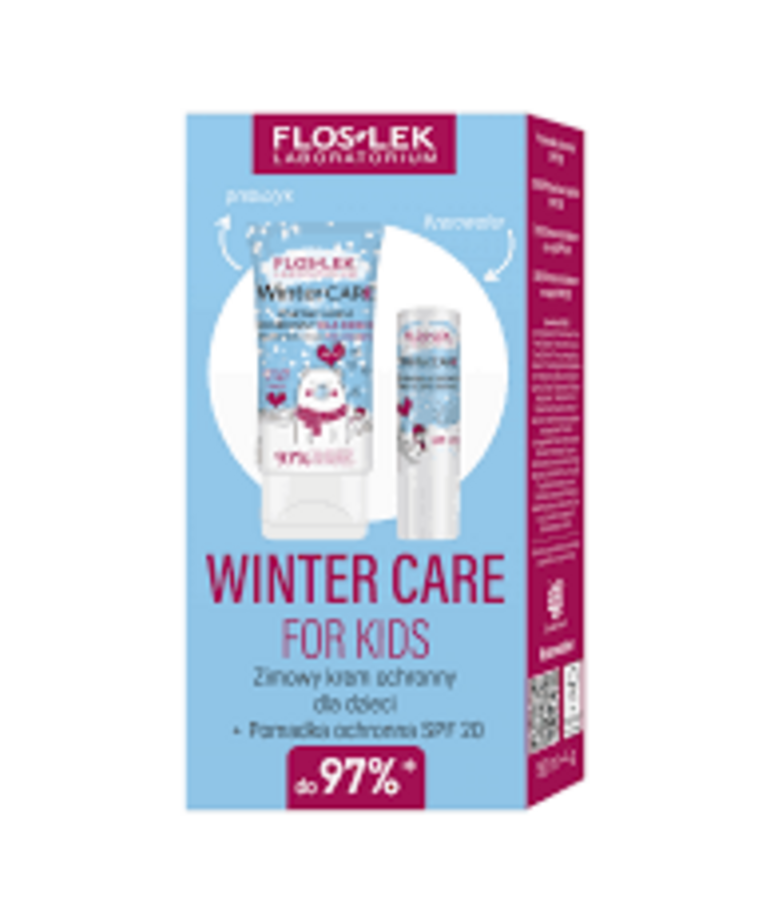 FLOSLEK WINTER CARE For Kids -Zimowy Krem Ochronny Dla Dzieci 50 ml + Pomadka Ochronna SPF20 4 g)
