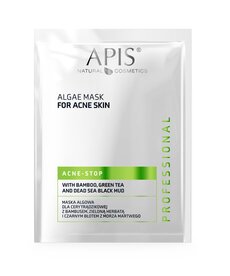 APIS ACNE-STOP Maska algowa dla cery trądzikowej z bambusem, zieloną herbatą i czarnym błotem z Morza Martwego / 20 g