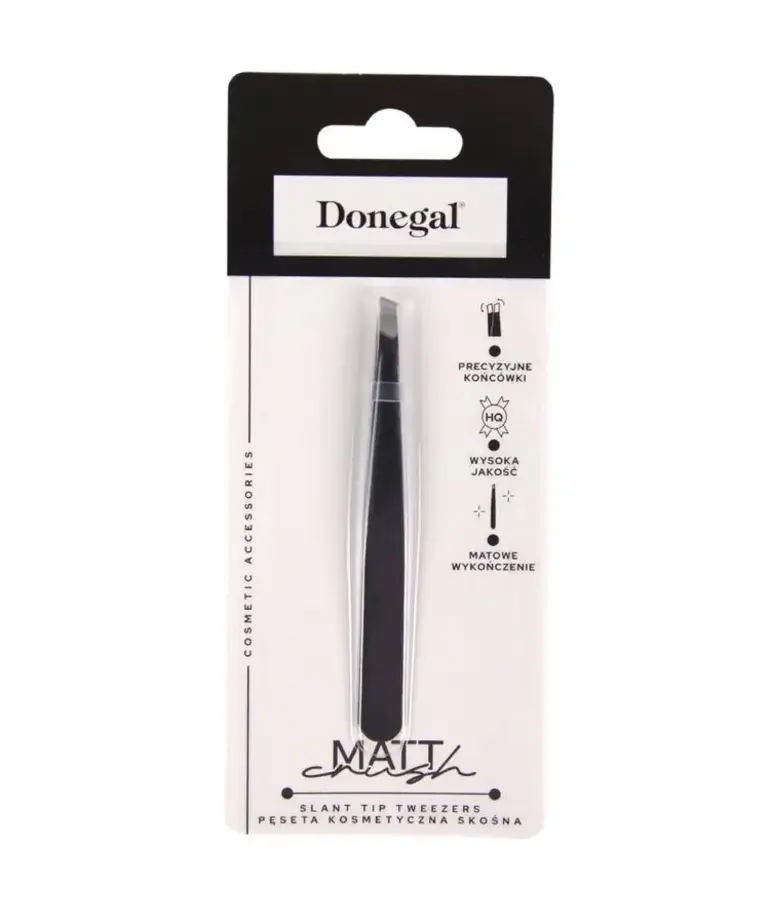 DONEGAL DONEGAL Pęseta kosmetyczna skośna matowa czarna 4126