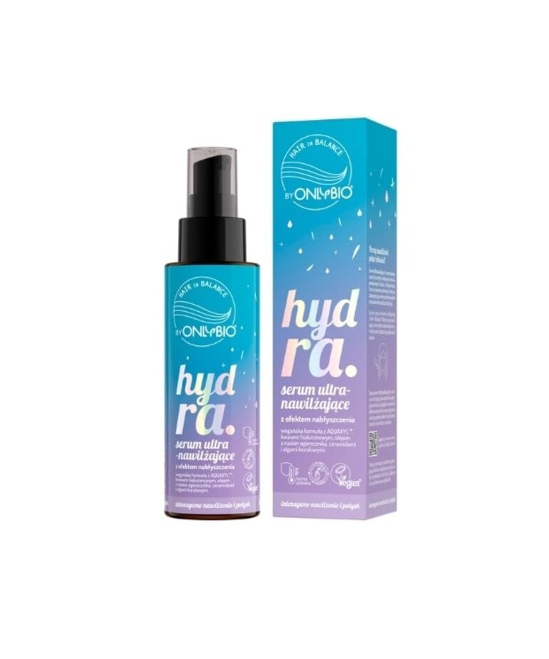 ONLYBIO Hair in Balance by ONLYBIO Hydra Serum Ultranawilżające z Efektem Nabłyszczenia, 100ml