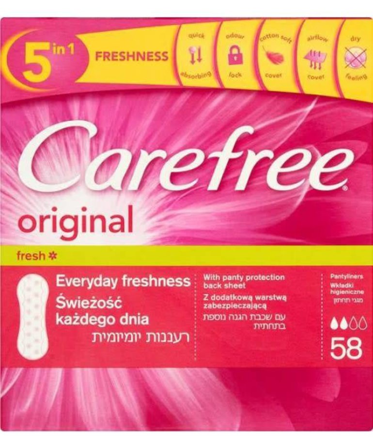 CAREFREE CAREFREE- Wkladki Higieniczne Original Fresh 58szt