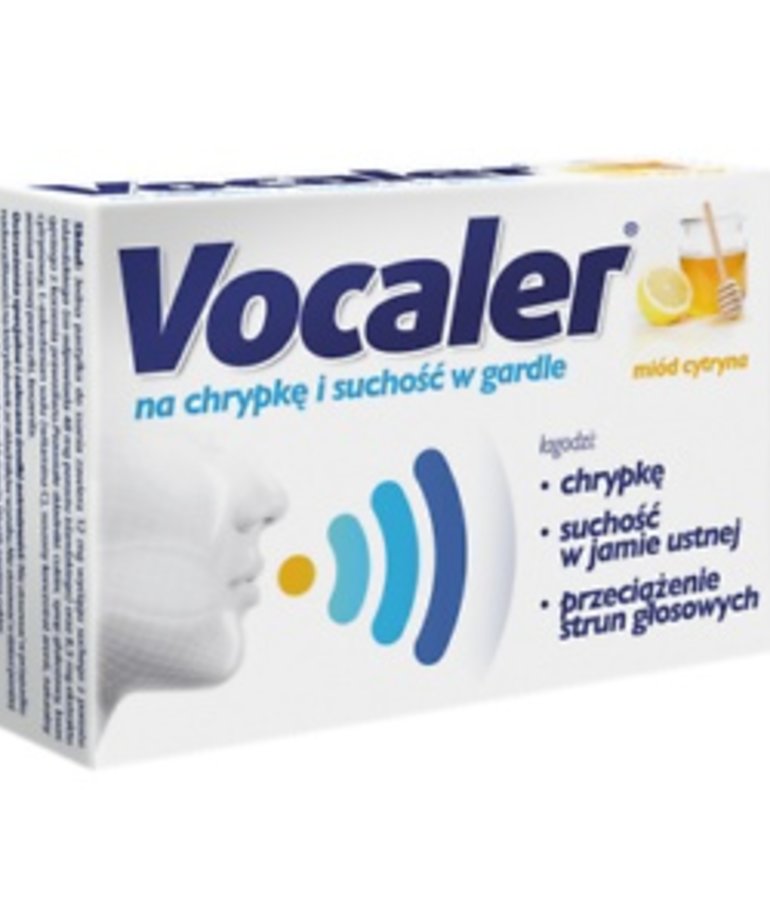 AFLOFARM VOCALER- For Hoarseness and Dryness in the Throat Honey and Lemon 12 pcs.