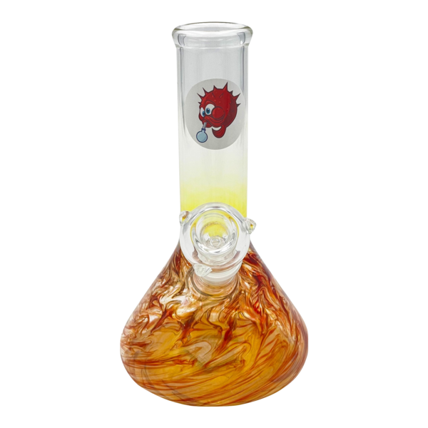 Blowfish Glassworks Blowfish Glassworks 8" Color Wrap and Racked Beaker Water Pipe - Assorted Colors