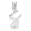 Solid - 12" Curved Neck Zig Zag Water Pipe - Clear