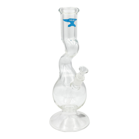 Solid Solid 15" Zig Zag Water Pipe With Base Clear