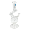 Solid 15" Zig Zag Water Pipe With Base Clear