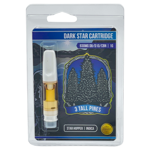 3 Tall Pines 1g Cartridge Darkstar D8 + CBN (Indica)