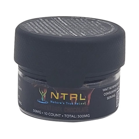 NTRL Decadent Dark Chocolate 50mg Delta 8 & Delta 9 10ct Jar