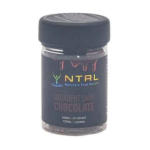 NTRL Decadent Dark Chocolate 50mg Delta 8 & Delta 9 25ct Jar