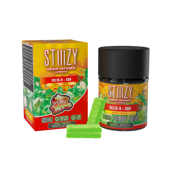 STIIIZY STIIIZY DELTA 9 GUMMIES 225MG 15PC SOUR APPLE HYBRID