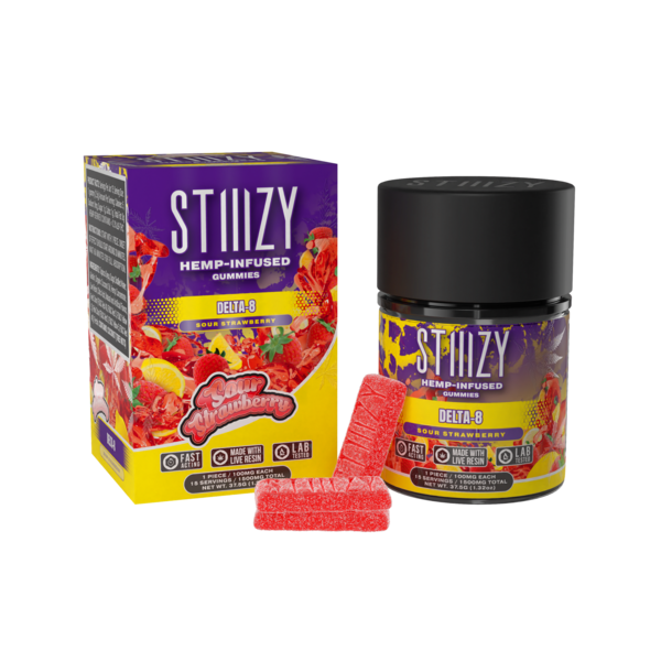 STIIIZY STIIIZY DELTA 8 GUMMIES 1500MG 15PC SOUR STRAWBERRY INDICA