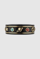 Gucci YBC527095002016 GUCCI BAGUE ICON POUR DAME 18KT JAUNE ET SYNTHETIC CORUNDUM NOIR SERTI PIERRE PRECIEUSES MULTICOULOR