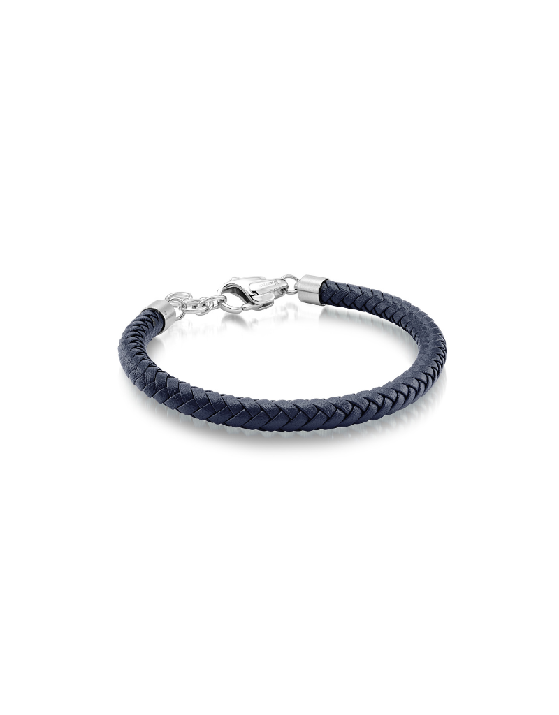 Italgem Steel Gents bracelet with blue leather