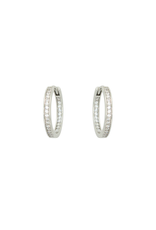 Boucles D'oreilles anneaux 10k or blanc avec zircone int/ext 15mm CBE10439521