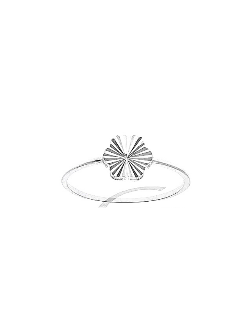Bague enfant 10k or blanc motif fleur coupe diamants CBE1045.95 0.77gr