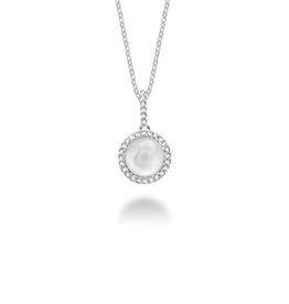 Perle and diamond pendant