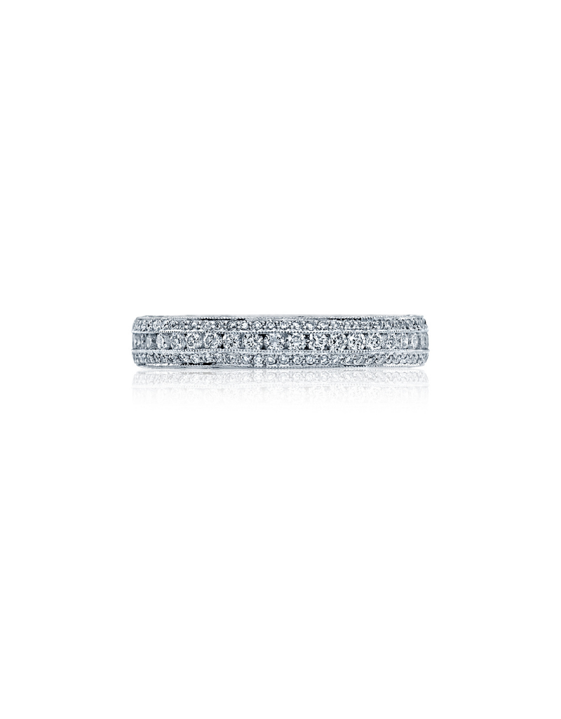 Tacori Tacori Bague demi Éternité "classic crescent" en platine poids totale diamants 0.63ct VS1 F-G