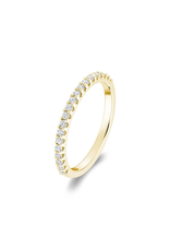 Bague demi éternité diamants serti sur griffés Or 14k Si-I G-H