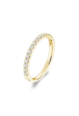 Bague demi éternité diamants serti sur griffés Or 14k Si-I G-H