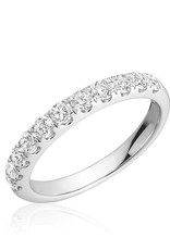 Bague demi éternité diamants serti sur griffés Or 14k Si-I G-H