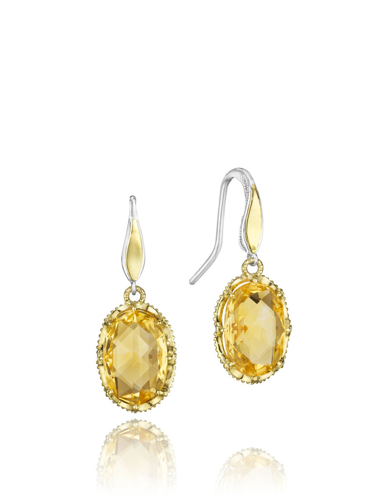 Tacori SE103Y04 TACORI BOUCLES D'OREILLES OVAL BIOLETTE ARGENT/18KT CITRINE 6.30CT