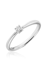 Bague solitaire avec diamants Or 10k I H-I