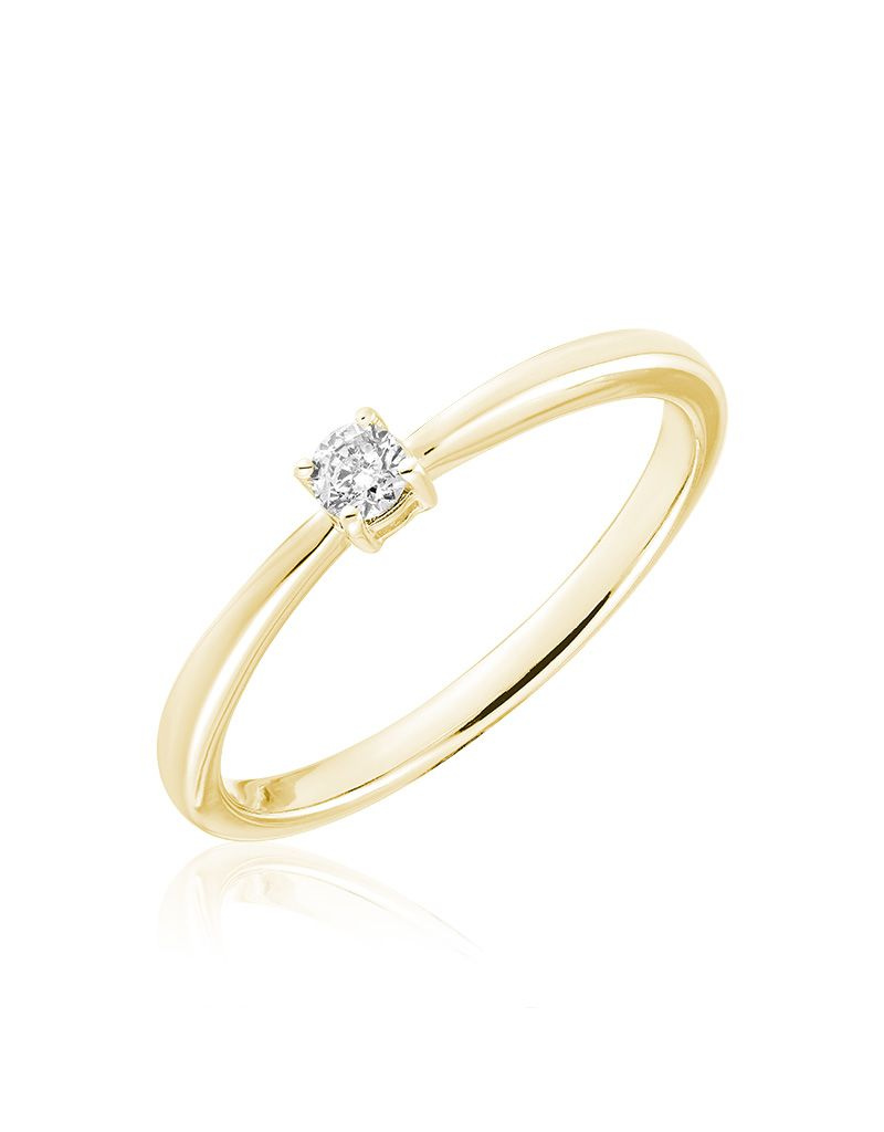 Bague solitaire avec diamants Or 10k I H-I