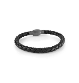 Italgem Steel Stainless steel and leather bracelet