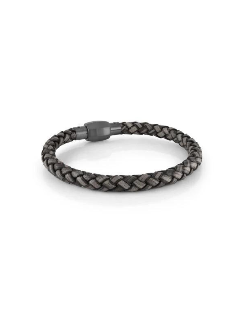 Italgem Steel Stainless steel and leather bracelet