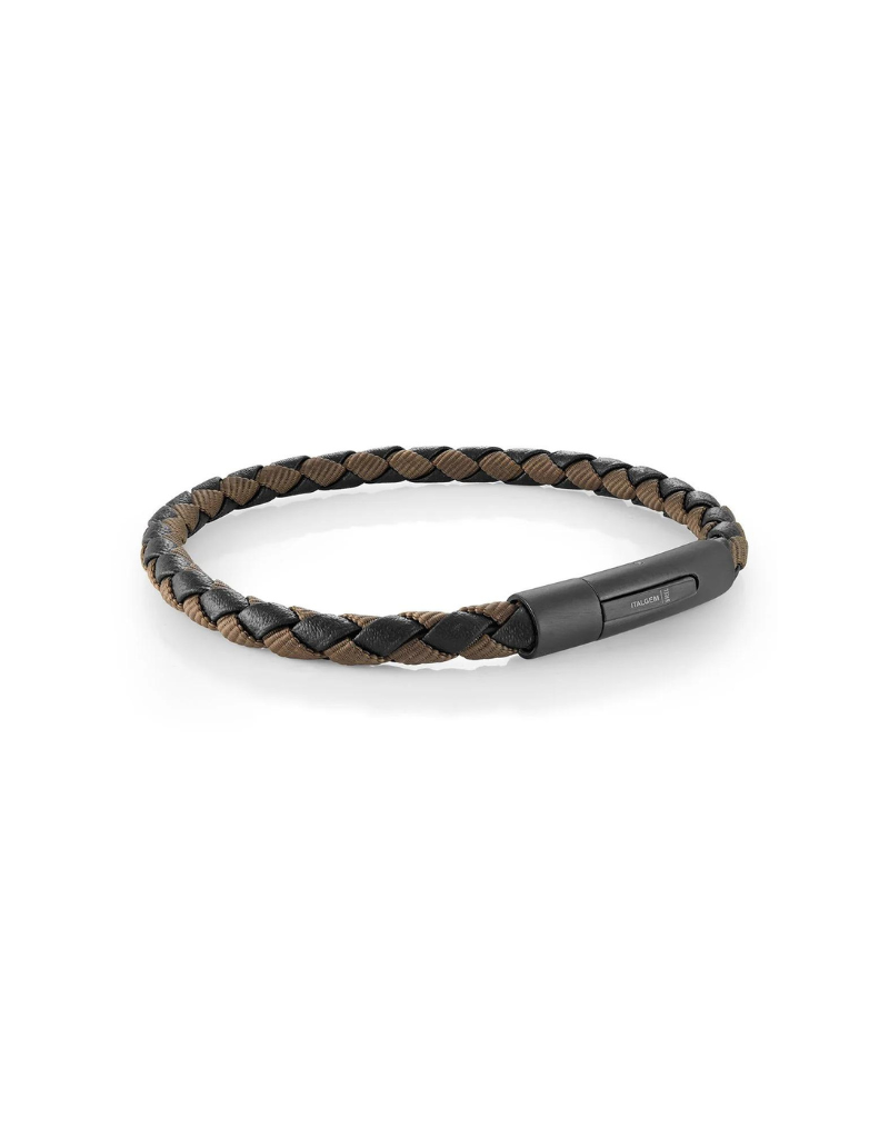 Italgem Steel Bracelet braided leather