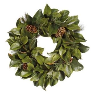 MIXED MAGNOLIA LEAF WREATH 24"  - SALE