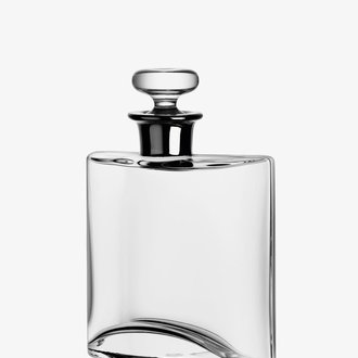 Flask Decanter 12oz Clear/Platinum Neck
