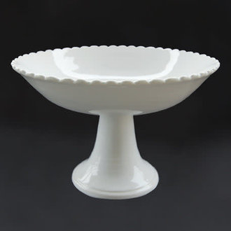 Bourg Joly Malicorne Scalloped Compote 11"