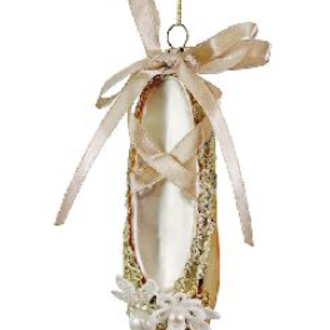 Glass ballet shoe gold 13cm