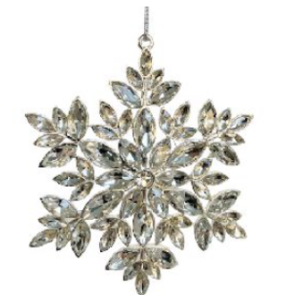 Rhinestone snowflake silver frame 9cm