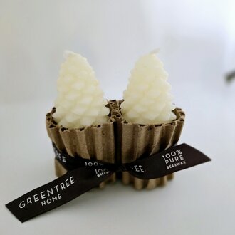 Greentree Home Small Cones - Pair -Cream