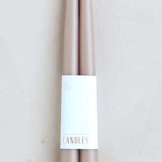 Floral Society Dipped Taper Candles 12" Greige