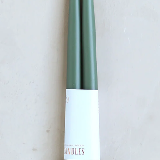 Floral Society Dipped Taper Candles 12" Moss