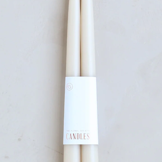 Floral Society Dipped Taper Candles 12" Parchment