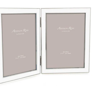 Addison Ross Ltd Double Enamel Frame White   5x7 15mm