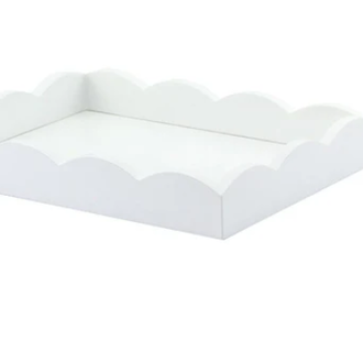 Addison Ross Ltd Scalloped Tray White  11 x 8