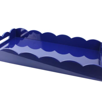 Addison Ross Ltd Scalloped Tray Navy  26 x 17