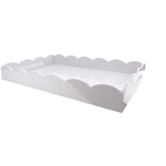 Addison Ross Ltd Scalloped Tray White 26 x 17
